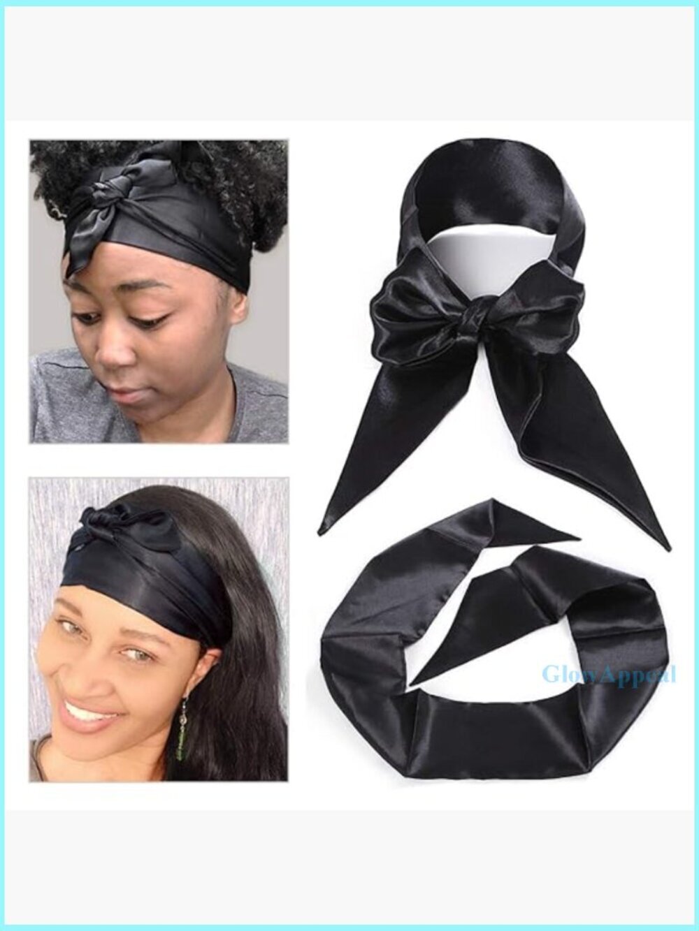 Large Satin Wig Grip Band Headband Non Slip Hair Wrap 54x4.5 Inches